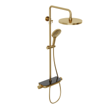 Душевая система Abelsberg Lineara SNS52790BG с термостатом и полкой для душа, королевское золото