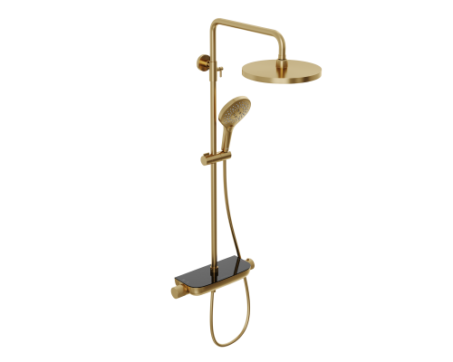 Душевая система Abelsberg Lineara SNS52790BG термостат, полка, д/душа, королевское золото