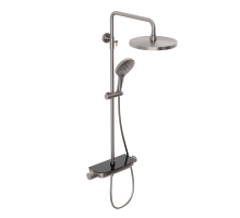 Душевая система Abelsberg Lineara SNS52790BN с термостатом и полкой для душа, титан