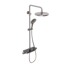 Душевая система Abelsberg Lineara SNS52790BN с термостатом и полкой для душа, титан