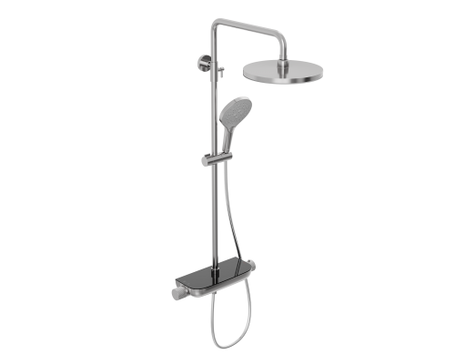 Душевая система Abelsberg Lineara SNS52790CH термостат, полка, д/душа, глянцевый хром