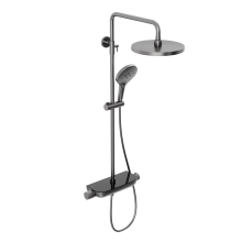 Душевая система Abelsberg Lineara SNS52790GM с термостатом и полкой для душа, космическая сталь