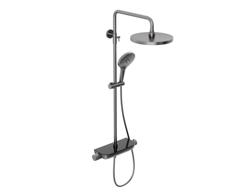 Душевая система Abelsberg Lineara SNS52790GM термостат, полка, д/душа, космическая сталь