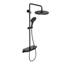 Душевая система Abelsberg Lineara SNS52790MB с термостатом и полкой для душа, вулканический черный