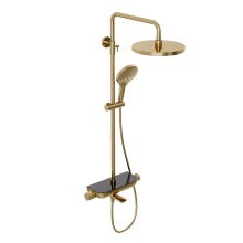 Душевая система Abelsberg Lineara SNS52791BG с термостатом и полкой для ванны и душа, королевское золото