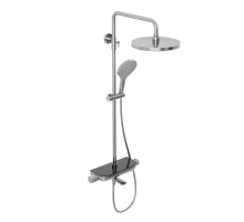 Душевая система Abelsberg Lineara SNS52791CH с термостатом и полкой для ванны и душа, глянцевый хром