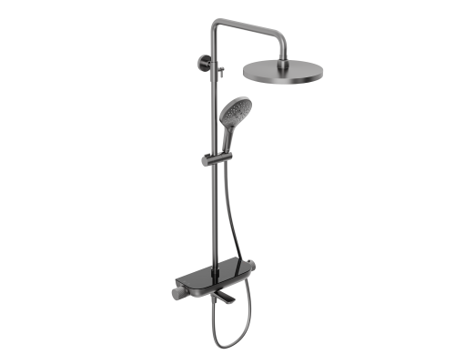 Душевая система Abelsberg Lineara SNS52791GM термостат, полка, д/ванны и душа, космическая сталь