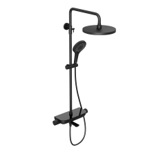 Душевая система Abelsberg Lineara SNS52791MB с термостатом и полкой для ванны и душа, вулканический черный