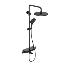 Душевая система Abelsberg Lineara SNS52791MB с термостатом и полкой для ванны и душа, вулканический черный