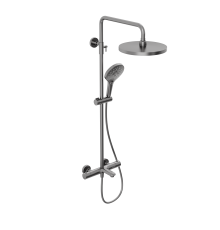 Душевая система Abelsberg Perfecta SNS61102GM с термостатом для ванны и душа, космическая сталь