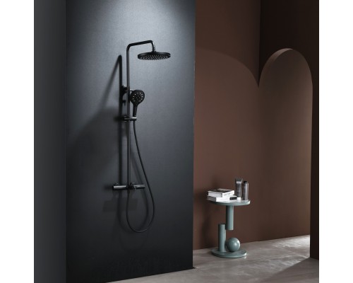 Душевая система Abelsberg Perfecta SNS61102MB термостат, д/ванны и душа, вулканический черный