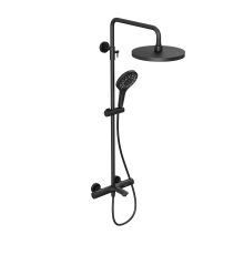 Душевая система Abelsberg Perfecta SNS61102MB с термостатом для ванны и душа, вулканический черный