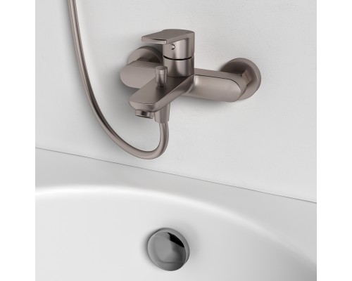 Смеситель д/ванны и душа Abelsberg UNF25747BN Lineara, титан