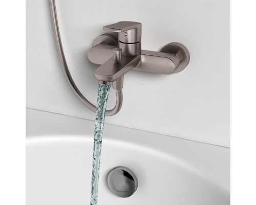 Смеситель д/ванны и душа Abelsberg UNF25747BN Lineara, титан