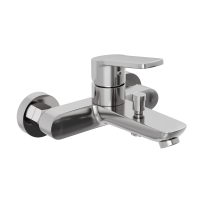 Смеситель для ванны и душа Abelsberg UNF25747CH Lineara, глянцевый хром