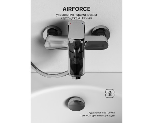 Смеситель д/ванны и душа Abelsberg UNF25747CH Lineara, глянцевый хром