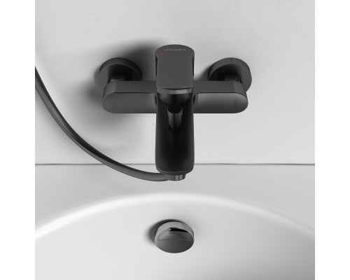 Смеситель д/ванны и душа Abelsberg UNF25747GM Lineara, космическая сталь