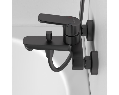 Смеситель д/ванны и душа Abelsberg UNF25747GM Lineara, космическая сталь