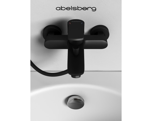Смеситель д/ванны и душа Abelsberg UNF25747MB Lineara, вулканический черный