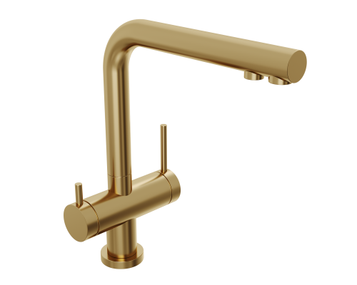 Смеситель д/кухни Abelsberg Pura UVF70929BG с фильтром д/воды, цвет королевское золото