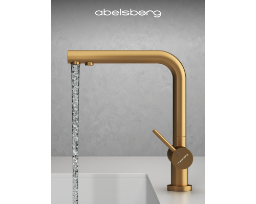 Смеситель д/кухни Abelsberg Pura UVF70929BG с фильтром д/воды, цвет королевское золото
