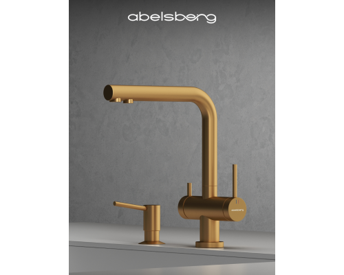 Смеситель д/кухни Abelsberg Pura UVF70929BG с фильтром д/воды, цвет королевское золото