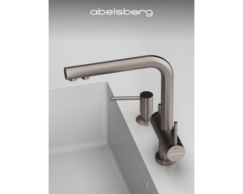 Смеситель д/кухни Abelsberg Pura UVF70929BN с фильтром д/воды, цвет титан