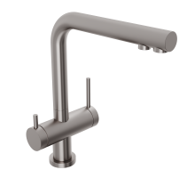 Смеситель для кухни Abelsberg Pura UVF70929BN с возможностью подключения фильтра для воды, цвет титан, PVD покрытие