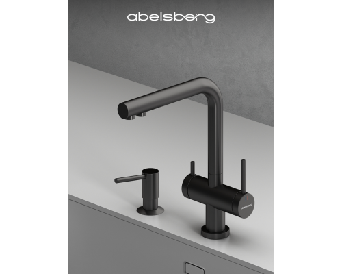 Смеситель д/кухни Abelsberg Pura UVF70929GM с фильтром д/воды, цвет космическая сталь
