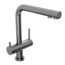Смеситель для кухни Abelsberg Pura UVF70929GM с возможностью подключения фильтра для воды, цвет космическая сталь, PVD покрытие