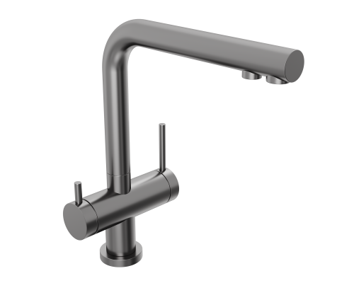 Смеситель д/кухни Abelsberg Pura UVF70929GM с фильтром д/воды, цвет космическая сталь