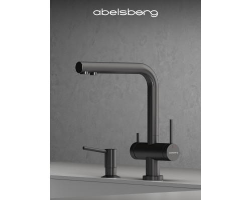 Смеситель д/кухни Abelsberg Pura UVF70929GM с фильтром д/воды, цвет космическая сталь