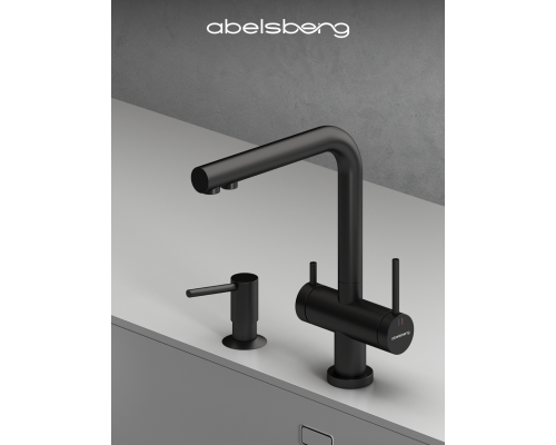 Смеситель д/кухни Abelsberg Pura UVF70929MB с фильтром д/воды, вулканический черный