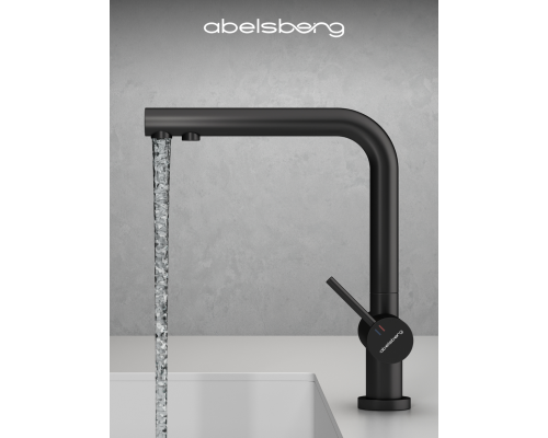 Смеситель д/кухни Abelsberg Pura UVF70929MB с фильтром д/воды, вулканический черный