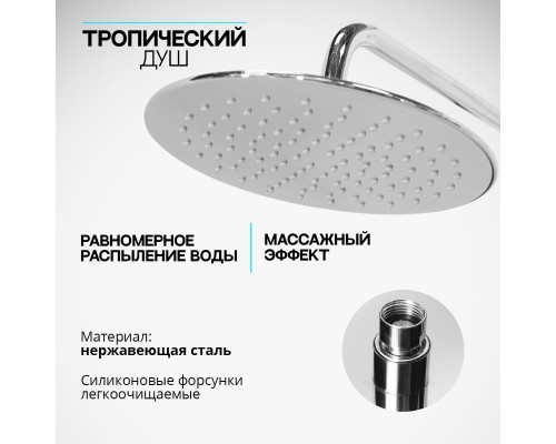 Душевая система с тропическим душем смесителем и термостатом из WaterHouse (хром) Душевая система с тропическим душем смесителем и термостатом из WaterHouse (хром)