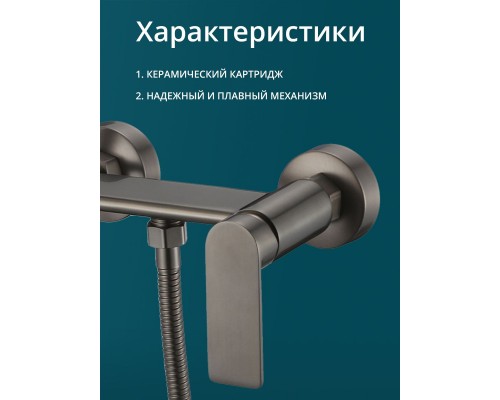 Смеситель с гигиеническим душем внешнего монтажа WaterHouse (латунь, графит) Смеситель с гигиеническим душем внешнего монтажа WaterHouse (латунь, графит)
