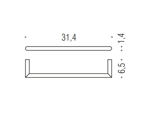 Colombo Mini Держатель полотенца 31,4*6,5cм , цвет: хром