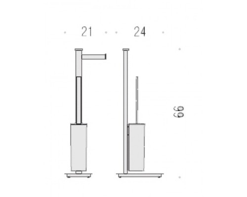 Colombo Units Напольная стойка с держателем т/б и ершом, DX, цвет: хром