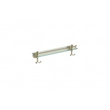 Полка стеклянная с бортиком и крючками Ganzer GZ31007-D бронза