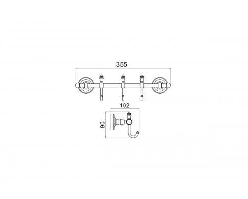 Крючок для ванной 3-ой Ganzer GZ31073-D бронза Крючок для ванной 3-ой Ganzer GZ31073-D бронза