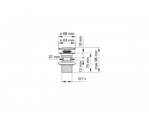 Донный клапан с переливом 1*1/4 Ganzer F-2D Донный клапан с переливом 1*1/4 Ganzer F-2D