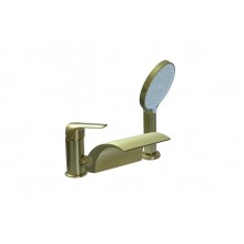 Смеситель на борт ванны с лейкой и шлангом Ganzer GZ24033-S матовое золото