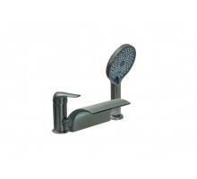 Смеситель на борт ванны с лейкой и шлангом Ganzer GZ24033-G графит