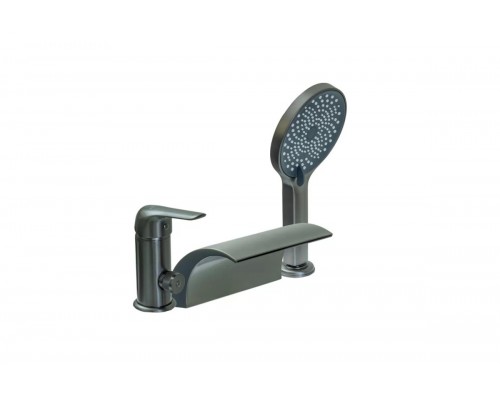 Смеситель на борт ванны с лейкой и шлангом Ganzer GZ24033-G графит