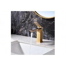 Смеситель для умывальника, однорычажный из латуни Ganzer GZ05111-S матовое золото