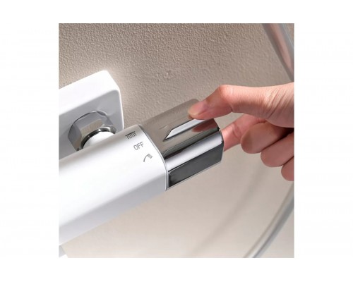 Душевая система из латуни с тропическим душем, термостатом Ganzer GZ12071F белый/хром Душевая система из латуни с тропическим душем, термостатом Ganzer GZ12071F белый/хром