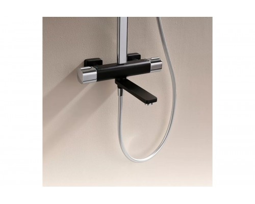 Душевая система с тропическим душем, термостатом Ganzer GZ12071C черный/хром Душевая система с тропическим душем, термостатом Ganzer GZ12071C черный/хром