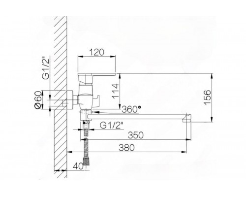 Смеситель для ванны с душем Ganzer GZ04041 хром