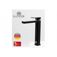 Высокий смеситель для раковины (умывальника)Ganzer GZ12016-С черный