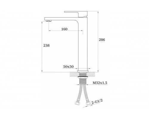 Высокий смеситель для раковины (умывальника)Ganzer GZ12016F  белый